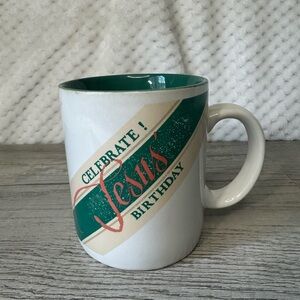 Vintage 1991 Celebrate Jesus’s Birthday Christmas Mug Made In Korea